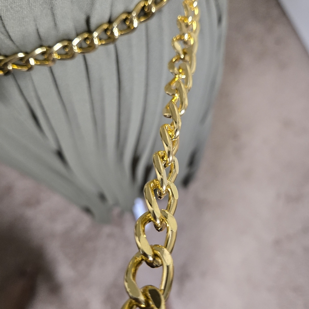 Michael Kors Olive Strapless Dress with Gold Chain - Picture 4 of 5